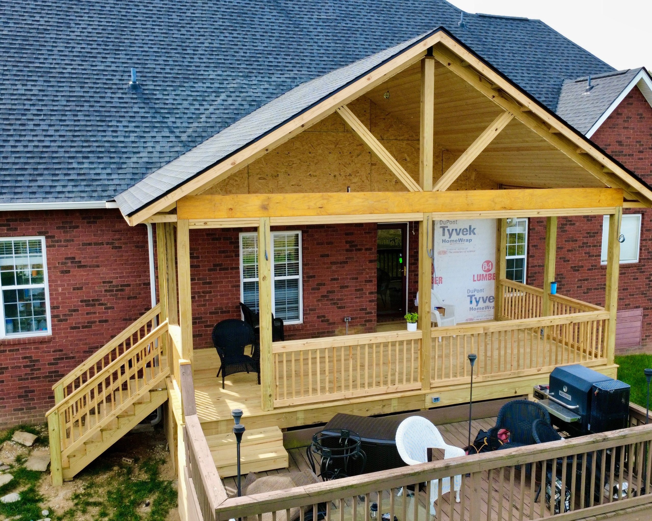 Covered deck addition project